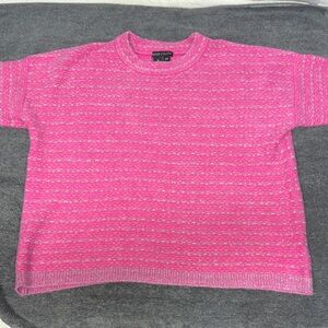 Peace of Cloth Vibrant Pink Sweater has Cashmere in it.Oversized in Lg and fits